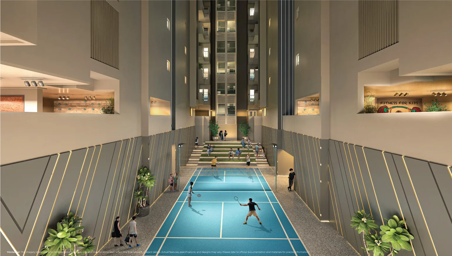 ELITE-X indoor badminton court atrium